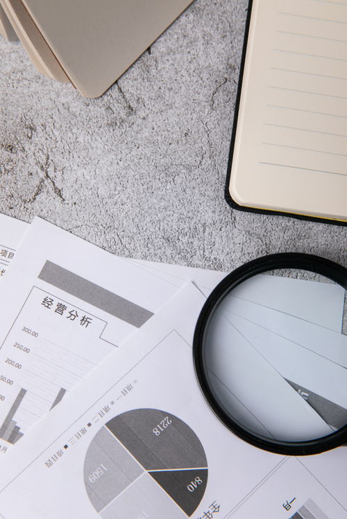 放大鏡報(bào)表辦公用品商務(wù)攝影圖 落地鏡的視覺敘事